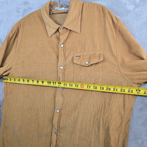 Criquet Shirt Mens XL Yellow Corduory Pearl‎ Snap Button Up Outdoors Western - Picture 4 of 9
